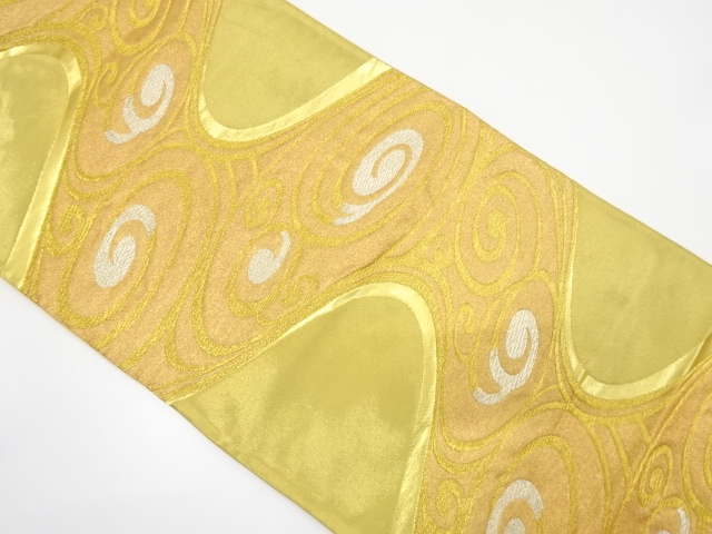 アンティーク　竹本正典製　観世水模様織り出し袋帯（着用可）